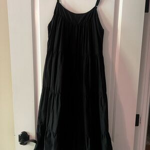 Nation LTD Black Tiered Maxi Dress with Spaghetti Straps
